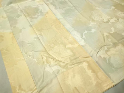平和屋着物●振袖用長襦袢　無双仕立て　舞桜地紋　暈し染め　半衿刺繍　正絹　逸品　CAAV4691vp
