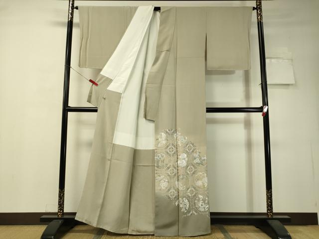 平和屋着物●色留訪問着　総刺繍　花鳥蝶丸文　暈し染め　金彩　さが美扱い　正絹　逸品　未使用　CAAV4701vp