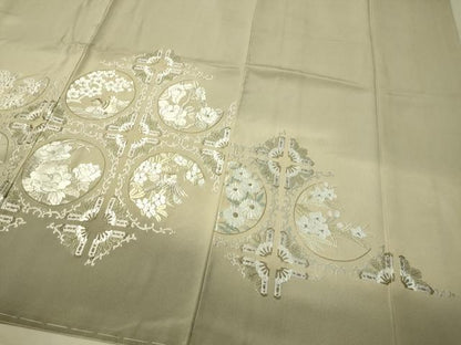 平和屋着物●色留訪問着　総刺繍　花鳥蝶丸文　暈し染め　金彩　さが美扱い　正絹　逸品　未使用　CAAV4701vp
