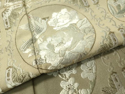 平和屋着物●色留訪問着　総刺繍　花鳥蝶丸文　暈し染め　金彩　さが美扱い　正絹　逸品　未使用　CAAV4701vp