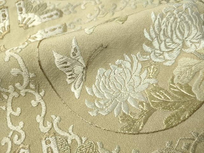 平和屋着物●色留訪問着　総刺繍　花鳥蝶丸文　暈し染め　金彩　さが美扱い　正絹　逸品　未使用　CAAV4701vp