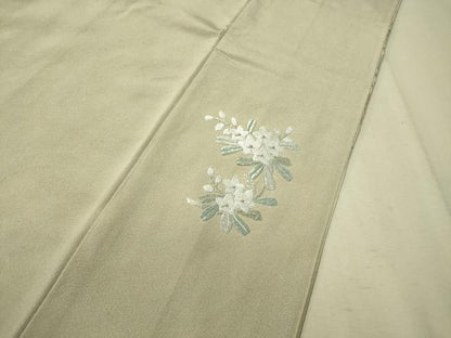 平和屋着物●色留訪問着　総刺繍　花鳥蝶丸文　暈し染め　金彩　さが美扱い　正絹　逸品　未使用　CAAV4701vp