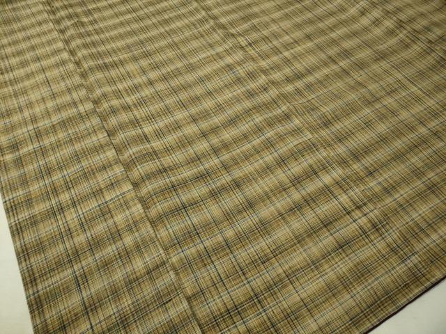 平和屋着物●上質な紬 格子柄 正絹 逸品 CAAV4705vp