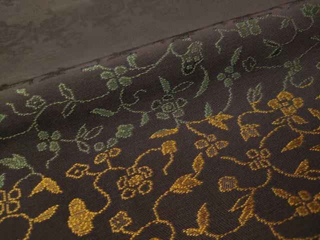 平和屋着物●極上　お召　横段吉祥花文　正絹　逸品　CAAV4708vp