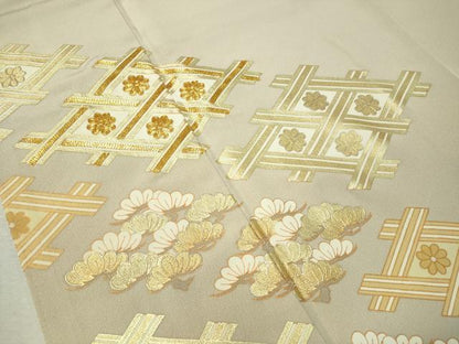 平和屋着物●豪華色留袖　駒刺繍　籬菱花松文　金彩　正絹　逸品　CAAV4714vp