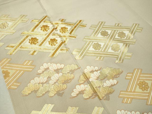 平和屋着物●豪華色留袖　駒刺繍　籬菱花松文　金彩　正絹　逸品　CAAV4714vp