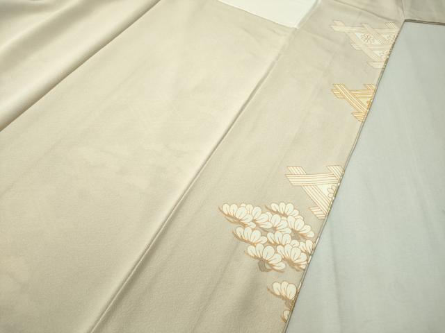 平和屋着物●豪華色留袖　駒刺繍　籬菱花松文　金彩　正絹　逸品　CAAV4714vp