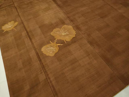 平和屋着物●中国三大刺繍 相良刺繍 訪問着 紬地 総刺繍 舞花文 さが美扱い 正絹 逸品 CAAV4731vp