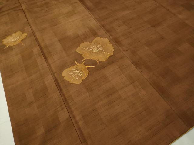 平和屋着物●中国三大刺繍 相良刺繍 訪問着 紬地 総刺繍 舞花文 さが美扱い 正絹 逸品 CAAV4731vp