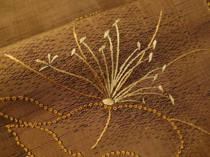 平和屋着物●中国三大刺繍 相良刺繍 訪問着 紬地 総刺繍 舞花文 さが美扱い 正絹 逸品 CAAV4731vp