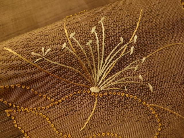 平和屋着物●中国三大刺繍 相良刺繍 訪問着 紬地 総刺繍 舞花文 さが美扱い 正絹 逸品 CAAV4731vp