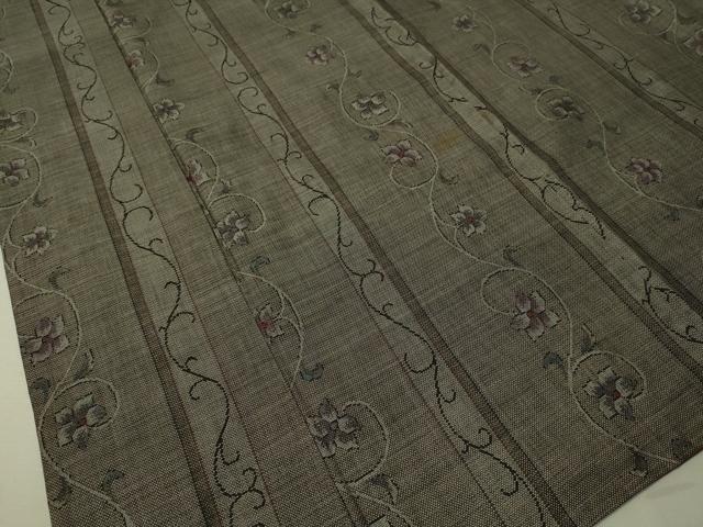 平和屋着物●本場大島紬 9マルキ 花唐草間道 正絹 逸品 CAAV4736vp
