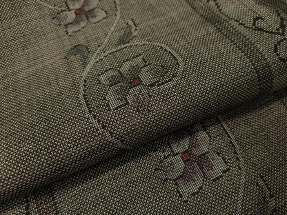 平和屋着物●本場大島紬 9マルキ 花唐草間道 正絹 逸品 CAAV4736vp