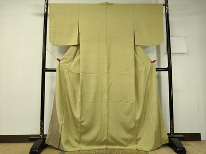 平和屋着物●訪問着　紬地　格子柄　正絹　逸品　CAAV4748vp