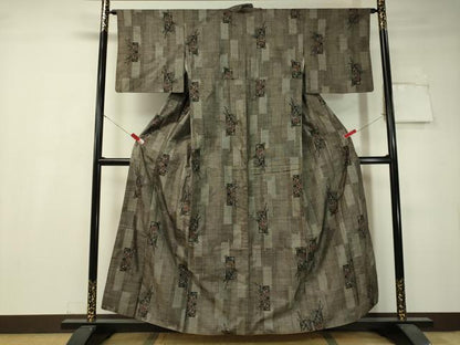 平和屋着物●本場大島紬　9マルキ　短冊花文　正絹　逸品　CAAV4758vp
