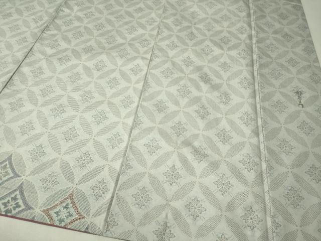 平和屋着物●都喜ヱ門 本場大島紬 訪問着 中国三大刺繍 スワトウ刺繍 白大島 9マルキ 七宝花文 藤絹織物謹製 正絹 逸品 CAAV4759vp