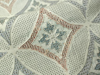 平和屋着物●都喜ヱ門 本場大島紬 訪問着 中国三大刺繍 スワトウ刺繍 白大島 9マルキ 七宝花文 藤絹織物謹製 正絹 逸品 CAAV4759vp