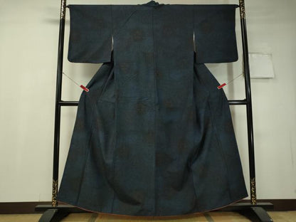 平和屋着物●上質な紬　舞花文　正絹　逸品　CAAV4760vp