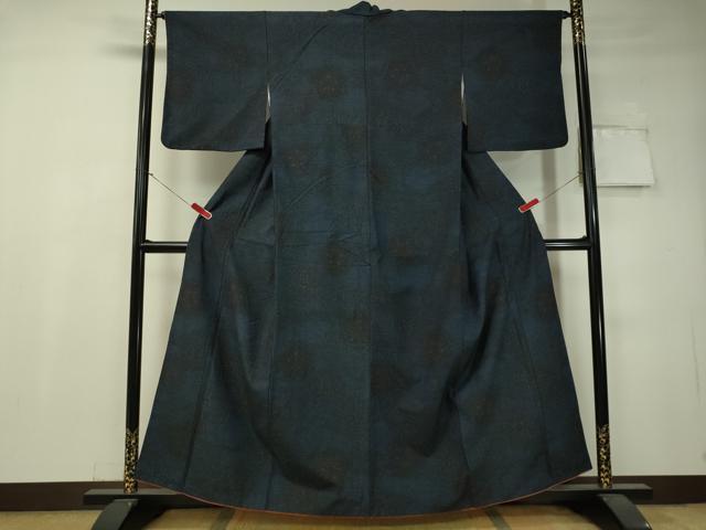 平和屋着物●上質な紬　舞花文　正絹　逸品　CAAV4760vp
