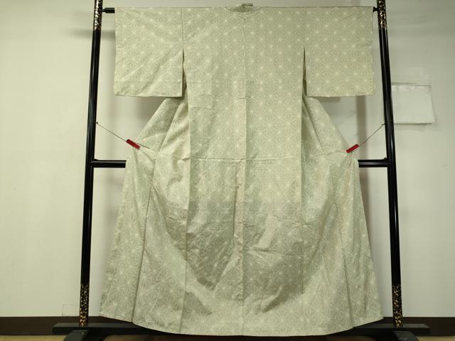 平和屋着物●本場大島紬 白大島 麻の葉文様 正絹 逸品 CAAV4794vp