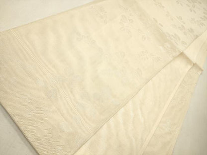 平和屋着物＊夏物 六通柄袋帯 枝葉文 銀糸 正絹 逸品 CAAV4802eg
