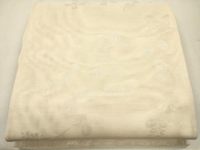 平和屋着物＊夏物 六通柄袋帯 枝葉文 銀糸 正絹 逸品 CAAV4802eg