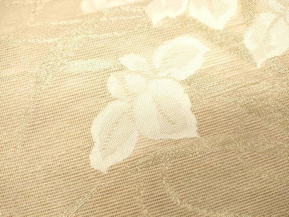平和屋着物＊夏物 六通柄袋帯 流水草花文 金糸 正絹 逸品 CAAV4804eg