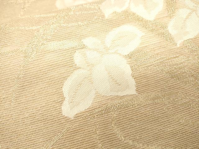 平和屋着物＊夏物 六通柄袋帯 流水草花文 金糸 正絹 逸品 CAAV4804eg