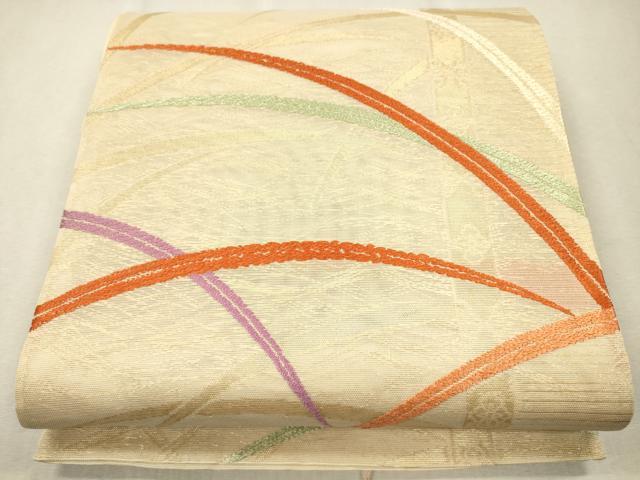 平和屋着物＊夏物 六通柄袋帯 唐織 芝草文 金糸 正絹 逸品 CAAV4810eg