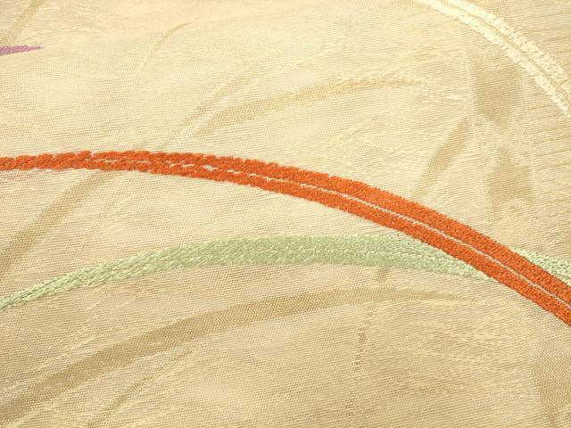 平和屋着物＊夏物 六通柄袋帯 唐織 芝草文 金糸 正絹 逸品 CAAV4810eg