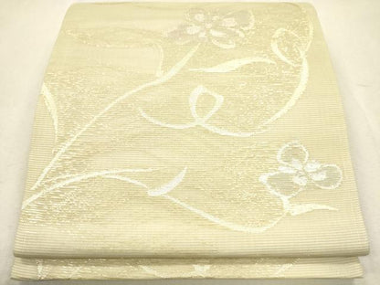 平和屋着物＊夏物 六通柄袋帯 草花文 金銀糸 正絹 逸品 CAAV4832eg