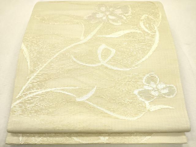 平和屋着物＊夏物 六通柄袋帯 草花文 金銀糸 正絹 逸品 CAAV4832eg