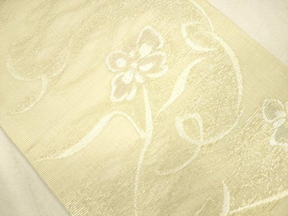 平和屋着物＊夏物 六通柄袋帯 草花文 金銀糸 正絹 逸品 CAAV4832eg