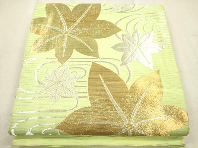 平和屋着物＊夏物 六通柄袋帯 竜田川 金銀糸 正絹 逸品 CAAV4841eg