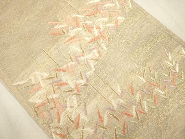 平和屋着物＊夏物　六通柄袋帯　唐織　流水草木文　金糸　正絹　逸品　CAAV4844eg