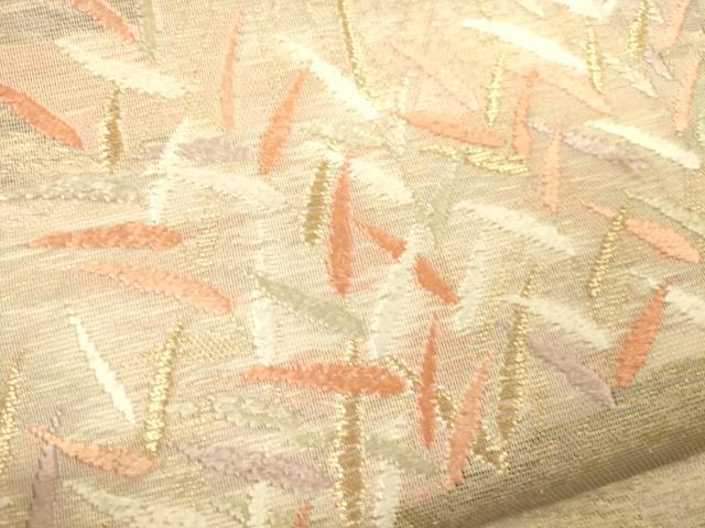 平和屋着物＊夏物　六通柄袋帯　唐織　流水草木文　金糸　正絹　逸品　CAAV4844eg