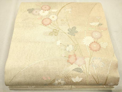 平和屋着物＊夏物 六通柄袋帯 花のうた 金銀糸 正絹 逸品 CAAV4849eg
