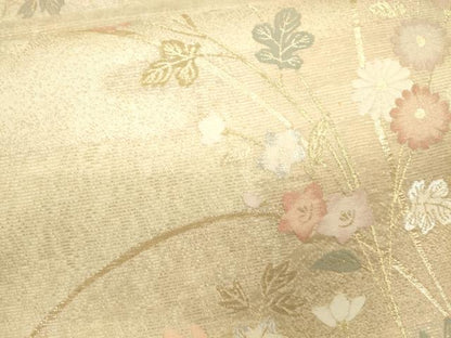 平和屋着物＊夏物 六通柄袋帯 花のうた 金銀糸 正絹 逸品 CAAV4849eg