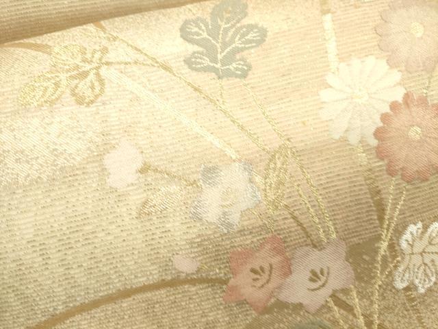 平和屋着物＊夏物 六通柄袋帯 花のうた 金銀糸 正絹 逸品 CAAV4849eg