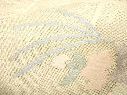 平和屋着物＊夏物 太鼓柄 本袋帯 地紙草花文 正絹 逸品 CAAV4861eg