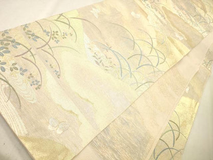 平和屋着物＊夏物 六通柄袋帯 初夏の微風 金銀糸 正絹 逸品 CAAV4875eg