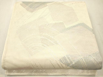 平和屋着物＊夏物　六通柄袋帯　色紙重ね文　銀糸　正絹　逸品　CAAV4890eg