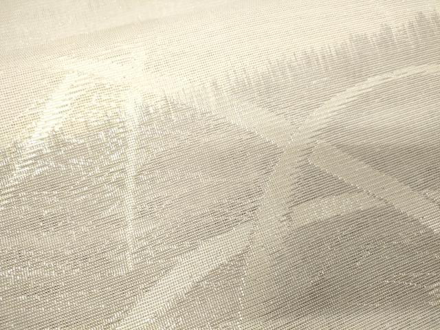 平和屋着物＊夏物　六通柄袋帯　芝草文　銀糸　正絹　逸品　CAAV4941eg