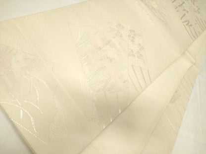 平和屋着物＊夏物 六通柄袋帯 草花文 金銀糸 正絹 逸品 CAAV4942eg