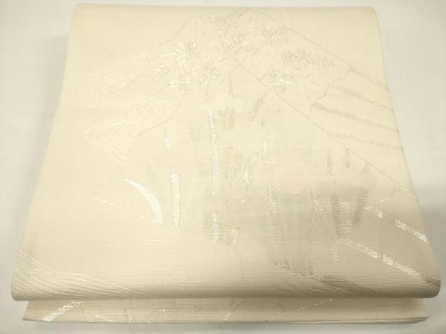 平和屋着物＊夏物 六通柄袋帯 草花文 金銀糸 正絹 逸品 CAAV4942eg