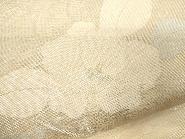 平和屋着物＊夏物 六通柄袋帯 流水草花文 銀糸 正絹 逸品 CAAV5070eg