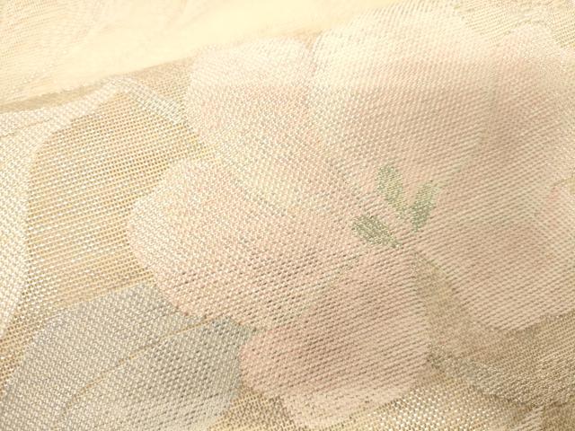 平和屋着物＊夏物 六通柄袋帯 流水草花文 銀糸 正絹 逸品 CAAV5070eg