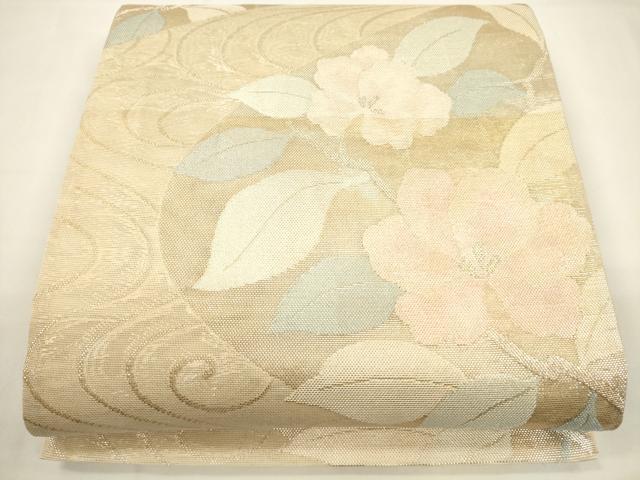 平和屋着物＊夏物 六通柄袋帯 流水草花文 金銀糸 正絹 逸品 CAAV5071eg