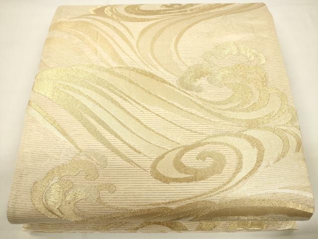 平和屋着物＊夏物 六通柄袋帯 流水文 金糸 正絹 逸品 CAAV5086eg