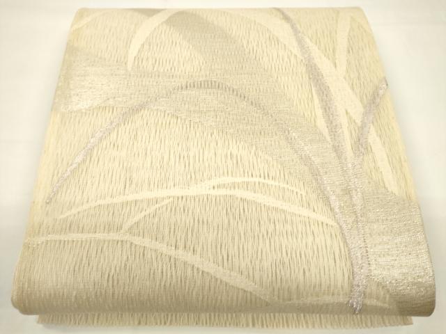 平和屋着物＊夏物 太鼓柄袋帯 芝草文 銀糸 正絹 逸品 CAAV5087eg